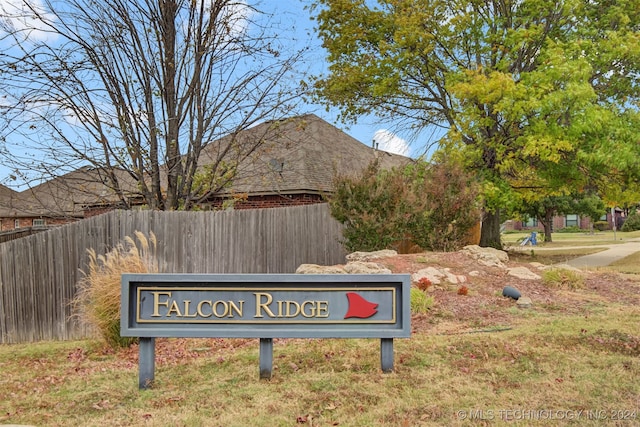 view of community sign