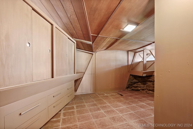 interior space with wood ceiling