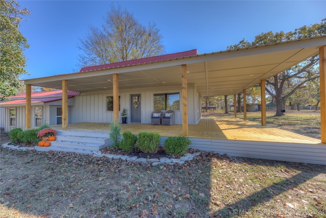 exterior space featuring a deck