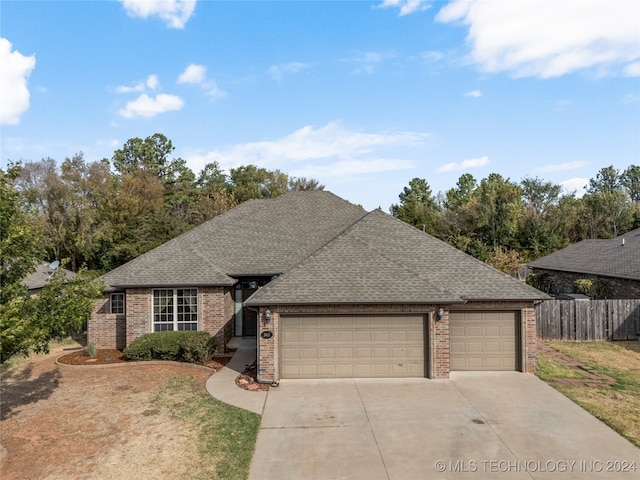 view of front of house with a garage