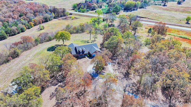 bird's eye view with a rural view