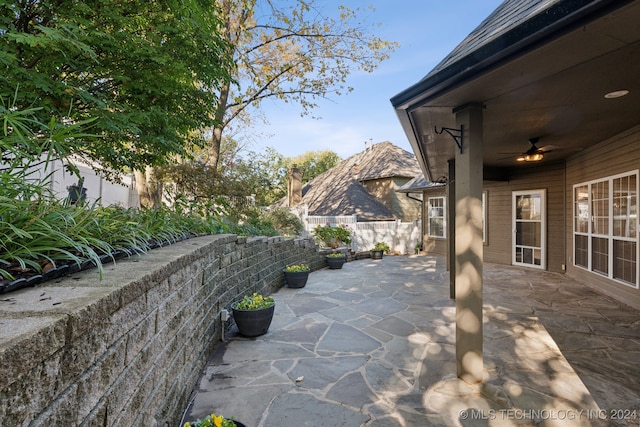 view of patio / terrace with ceiling fan