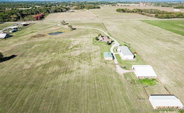 aerial view with a rural view