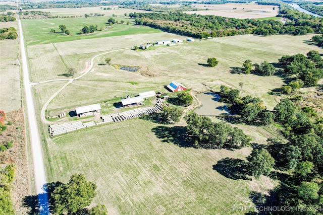 bird's eye view featuring a rural view