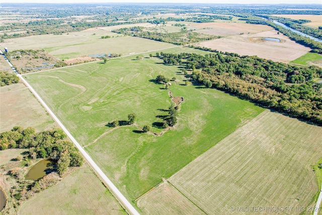 drone / aerial view featuring a rural view