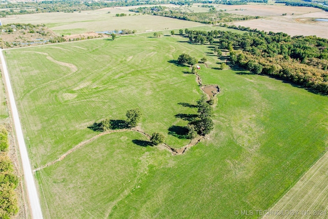 aerial view featuring a rural view