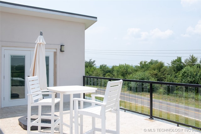 balcony with a patio area