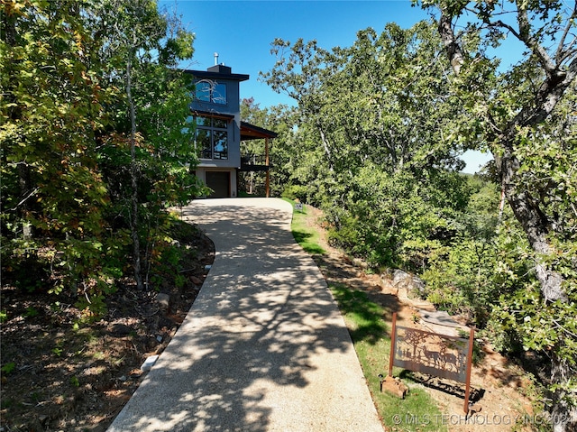 view of front of home with a garage