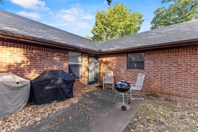 view of patio with area for grilling