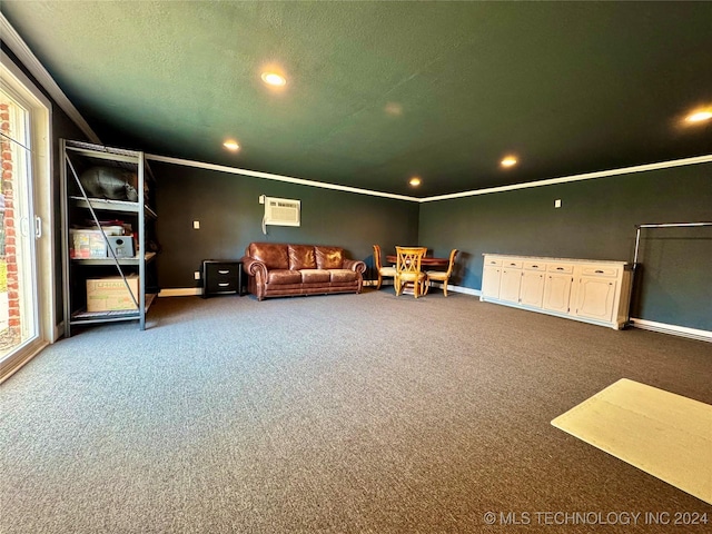 interior space featuring plenty of natural light and a wall unit AC