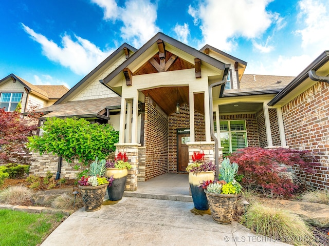 view of front of home with a porch