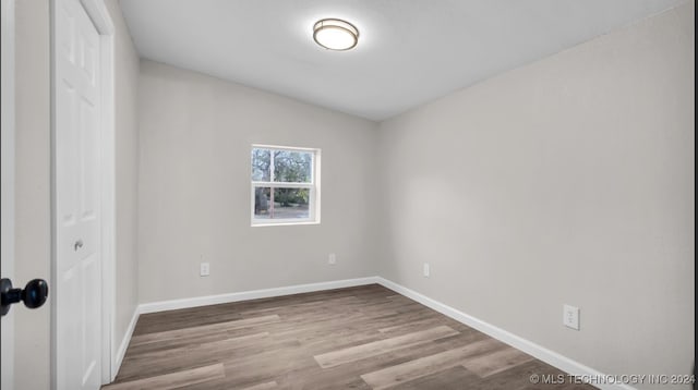 empty room featuring light wood-type flooring