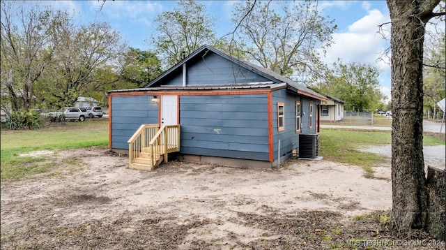 garage with central AC unit