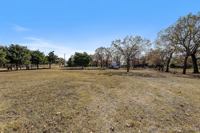 view of yard with a rural view