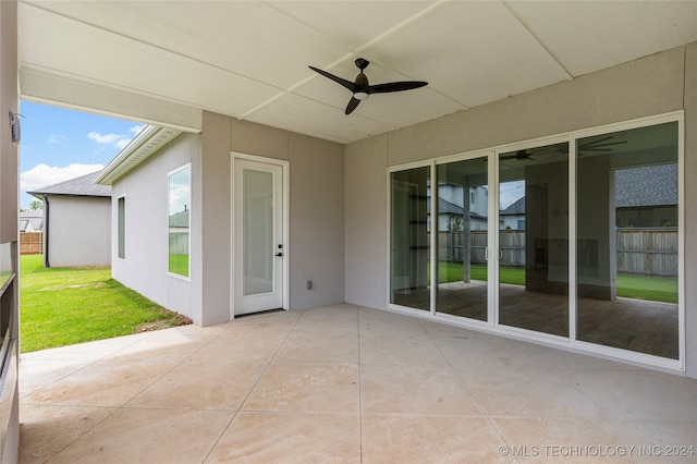 view of patio / terrace with ceiling fan