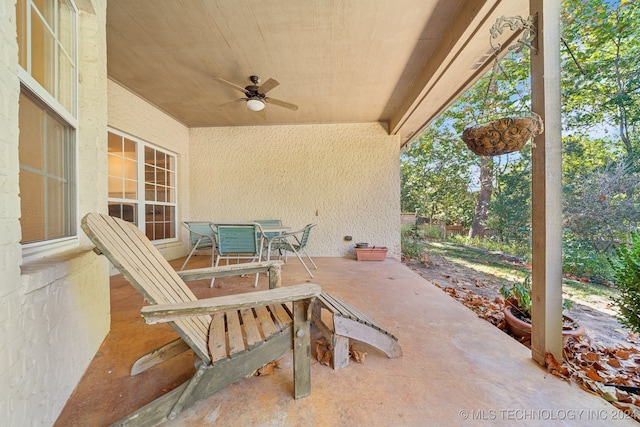 view of patio / terrace with ceiling fan