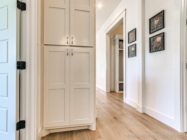 hallway featuring light hardwood / wood-style flooring