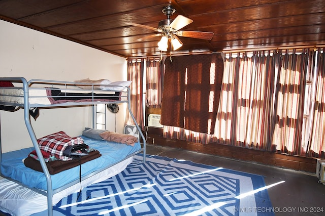 bedroom featuring wooden ceiling