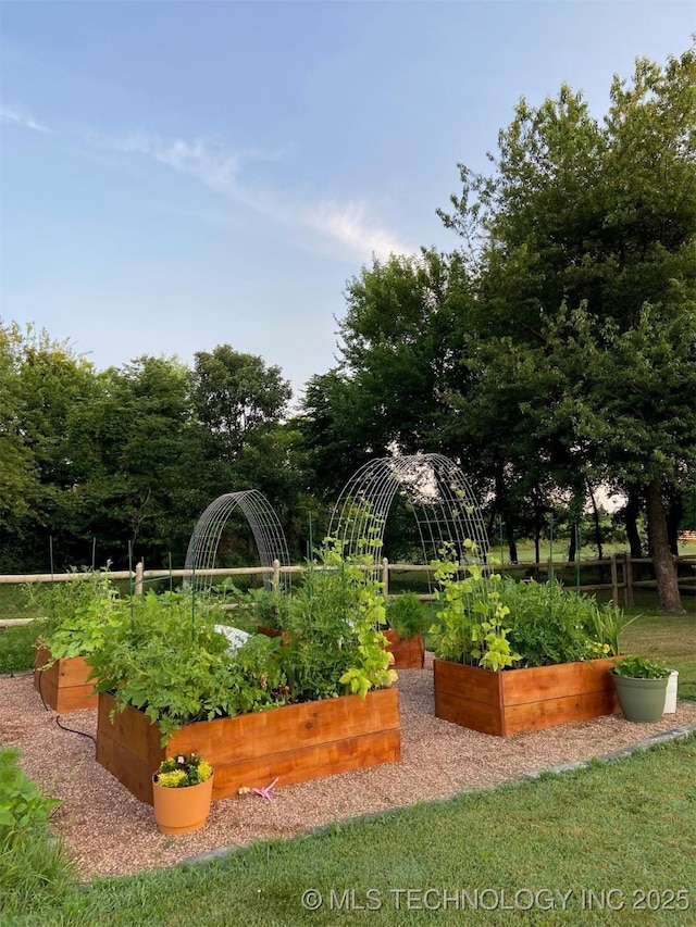 view of community with a garden