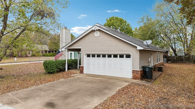 view of home's exterior featuring a garage