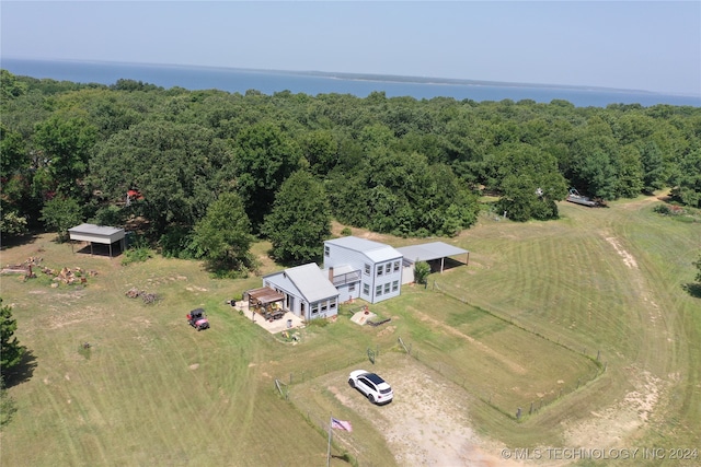 drone / aerial view with a rural view