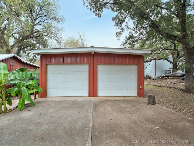 view of garage