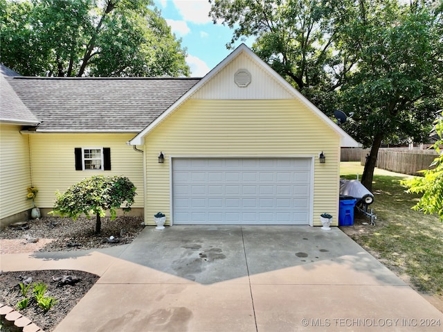 view of garage