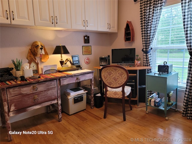 office featuring light hardwood / wood-style flooring