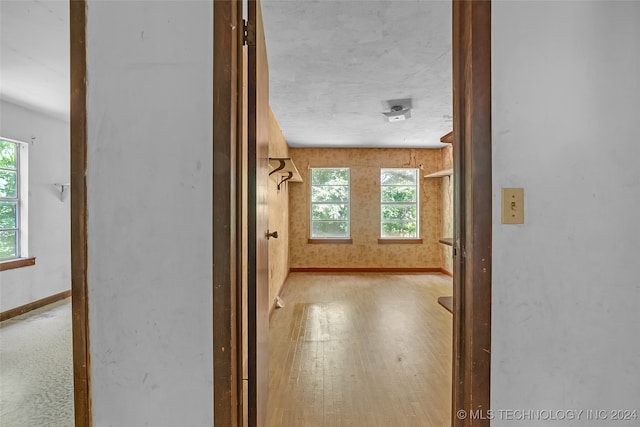 corridor featuring hardwood / wood-style floors