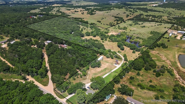 aerial view with a rural view