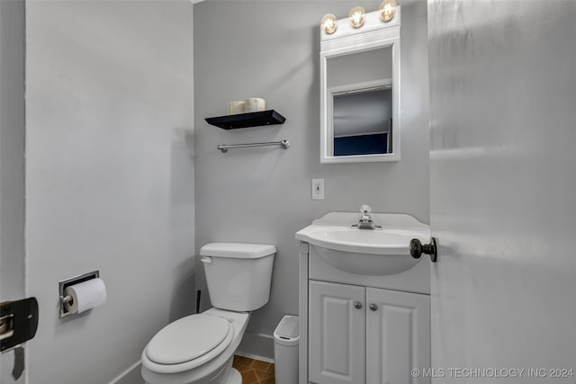 bathroom with toilet and vanity