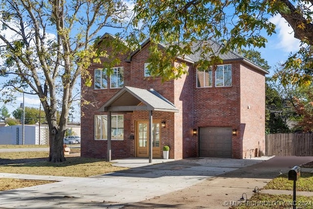 view of property featuring a garage