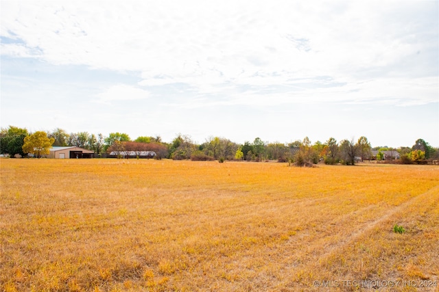 view of yard with a rural view