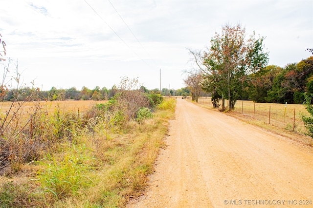 view of street with a rural view