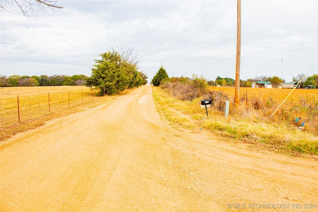 view of road with a rural view