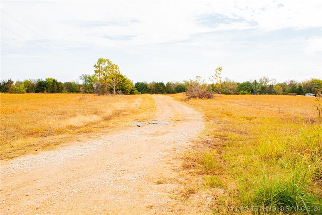 view of road with a rural view