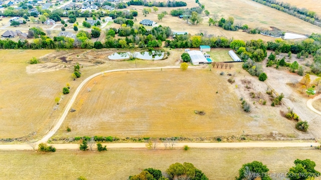 aerial view with a rural view