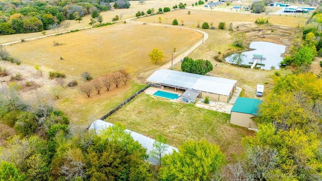 aerial view featuring a rural view