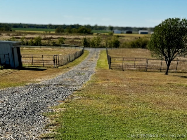 view of street featuring a rural view