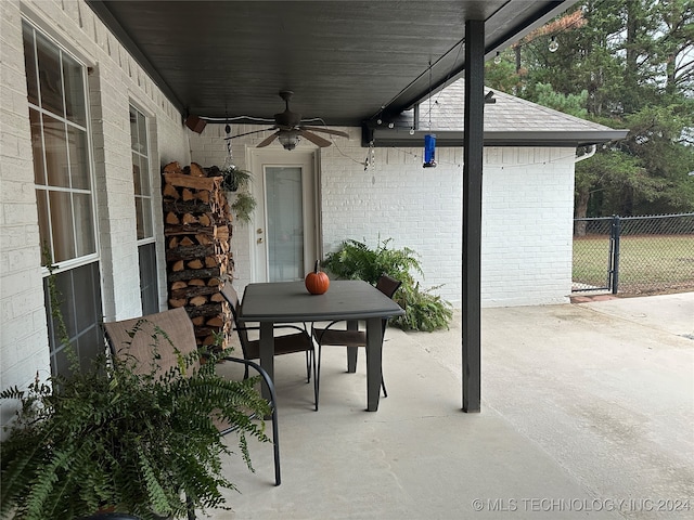 view of patio / terrace with ceiling fan