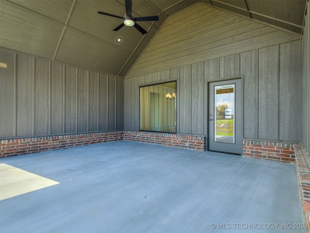 view of patio / terrace with ceiling fan