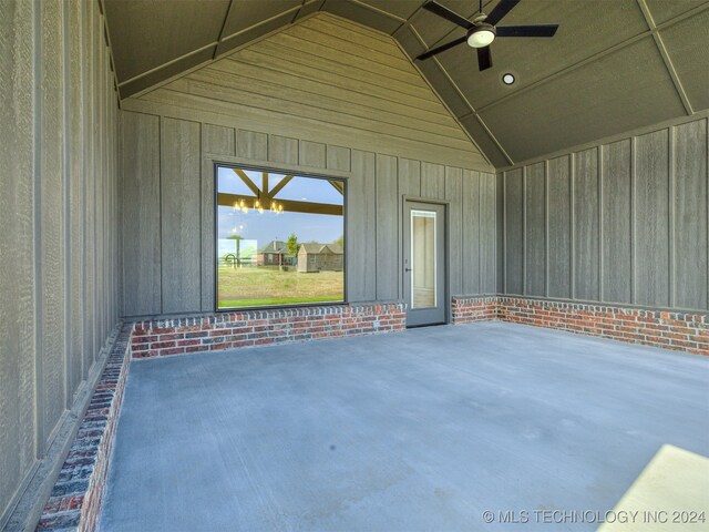 view of patio with ceiling fan