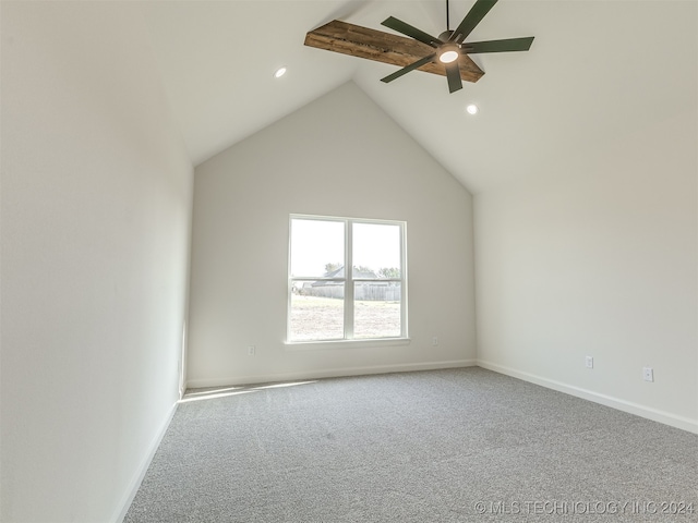 bonus room with carpet floors, recessed lighting, baseboards, and a ceiling fan