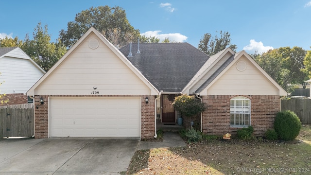 view of front facade with a garage