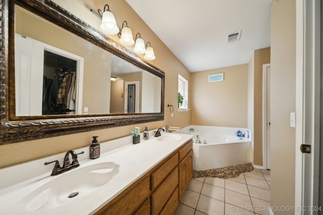 bathroom with tile patterned flooring, toilet, and plus walk in shower