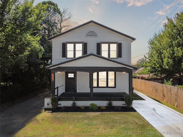 view of property with a lawn