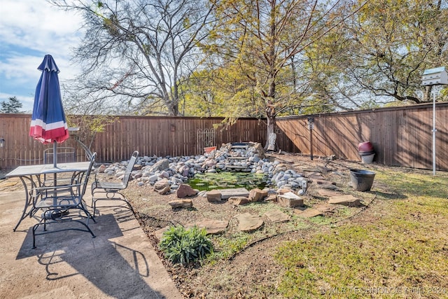 view of yard with a patio area