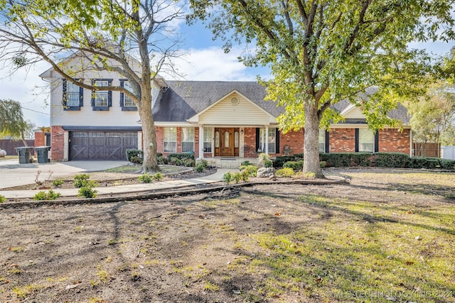 view of front of house with a garage