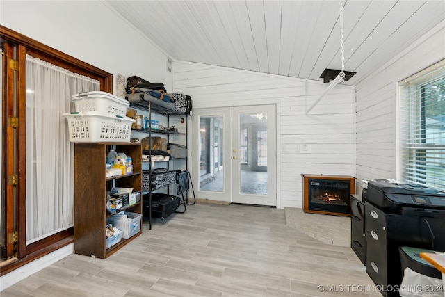 storage area with french doors