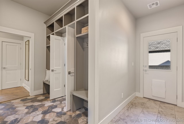 mudroom featuring light hardwood / wood-style floors